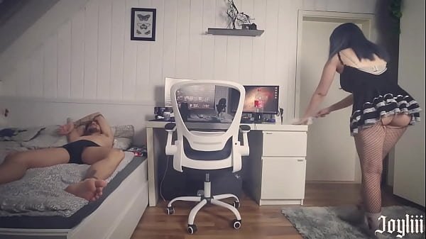 German Maid Plays With His Cock While He Chills – Joyliii